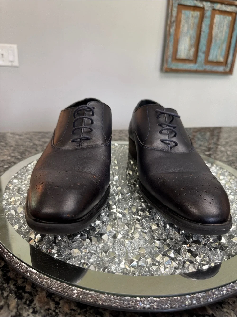 Nordstrom Black Leather Derby Dress Shoes EUC 11